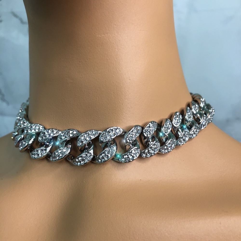 COPY - Silver women Cuban choker - Picture 8 of 8